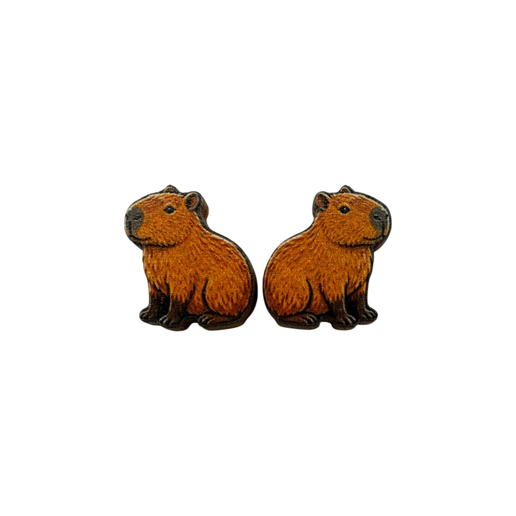 Capybara Chill Stud Earrings #3448