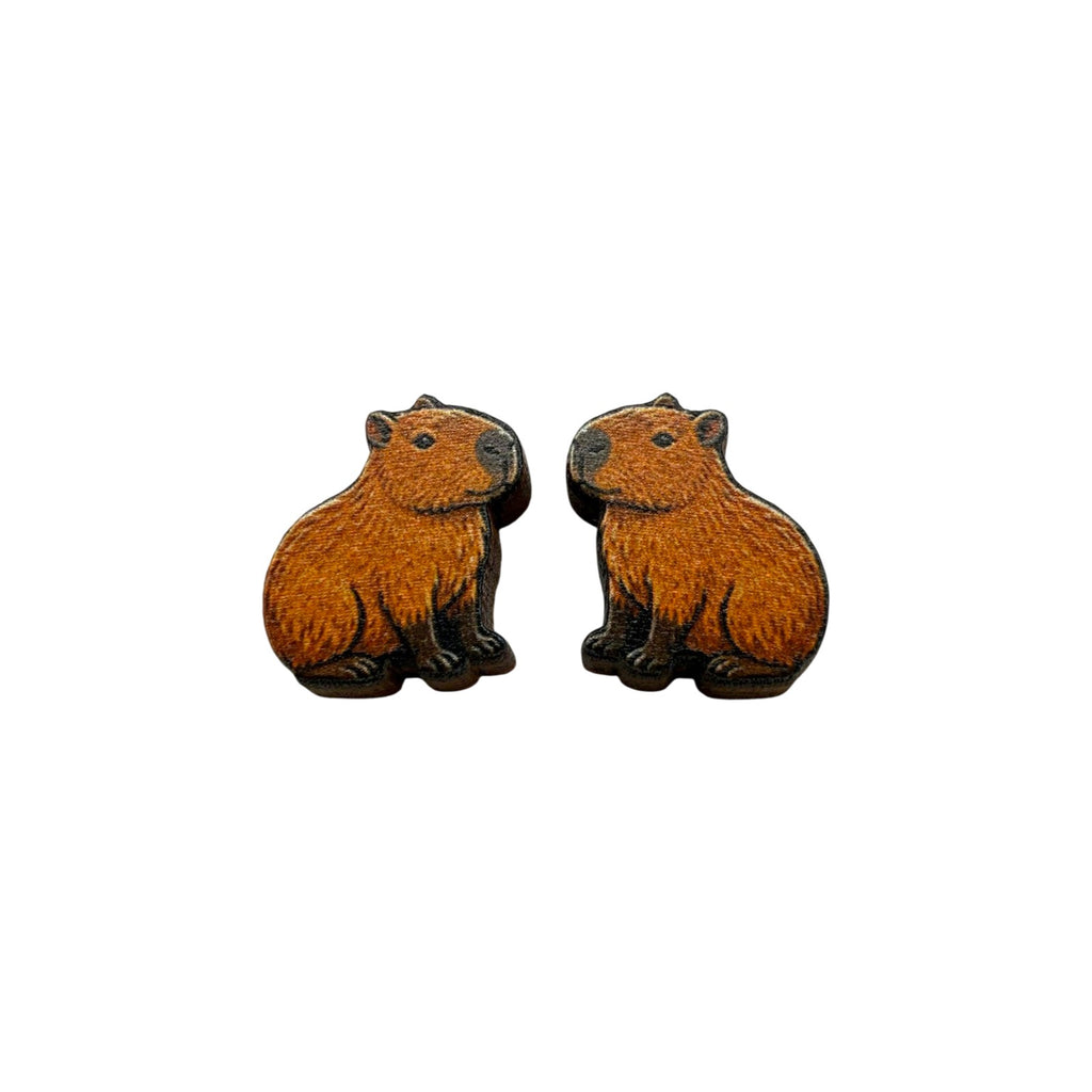 Capybara Chill Stud Earrings #3448