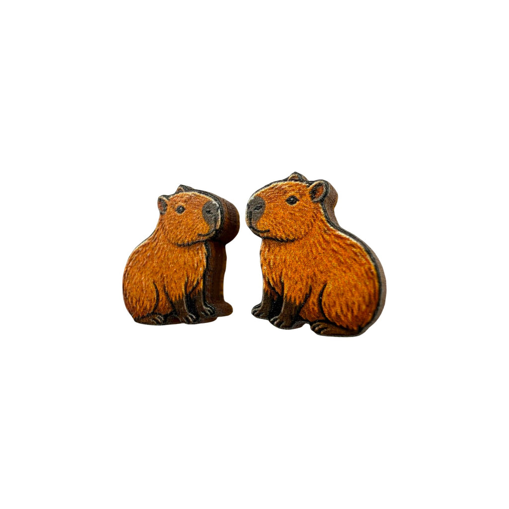 Capybara Chill Stud Earrings #3448