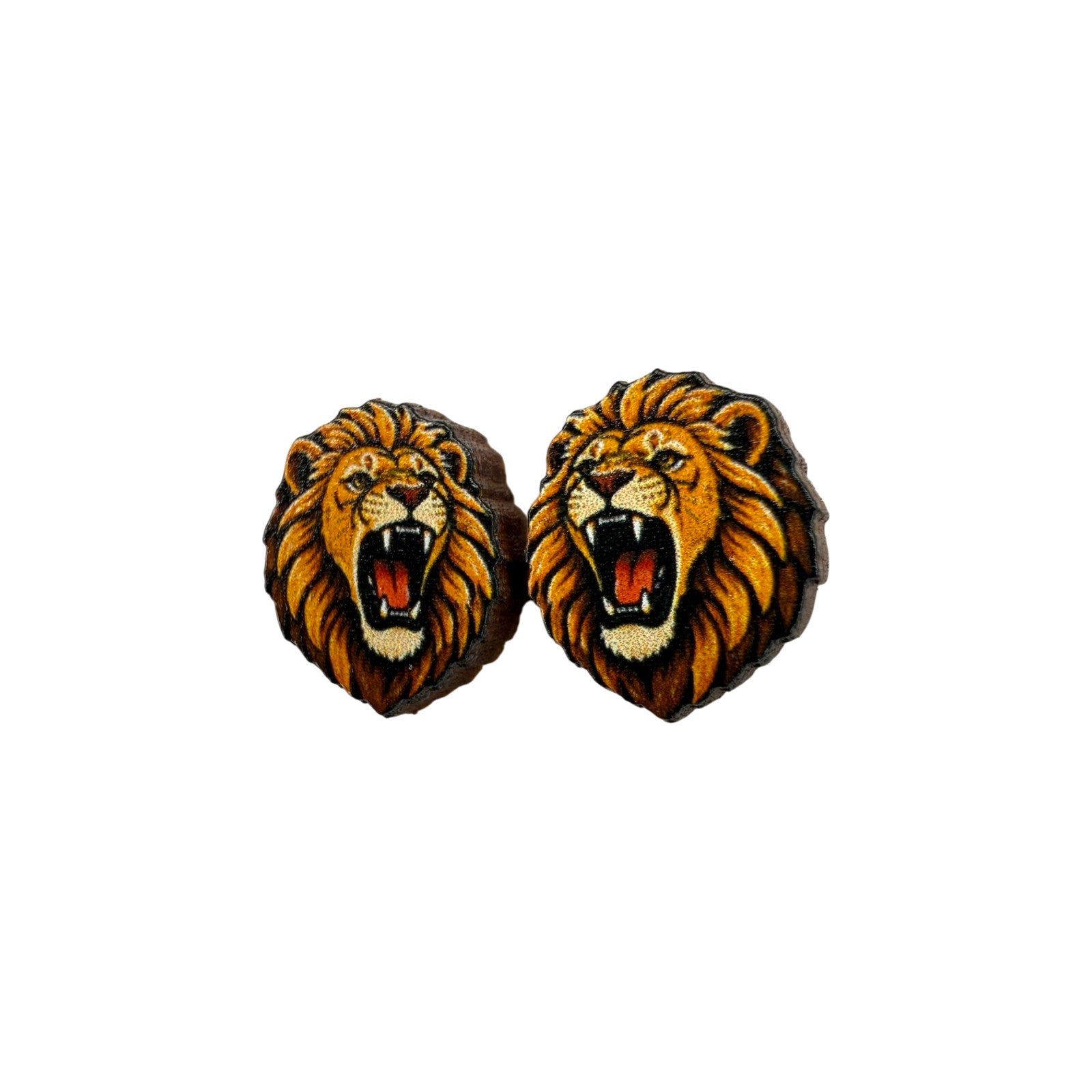 Mighty Roar Lion Stud Earrings #3449