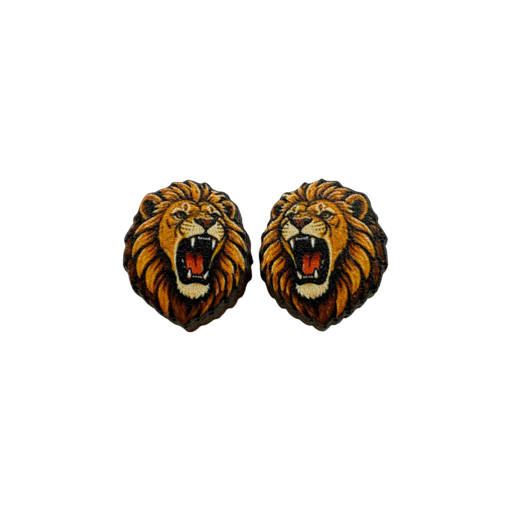 Mighty Roar Lion Stud Earrings #3449