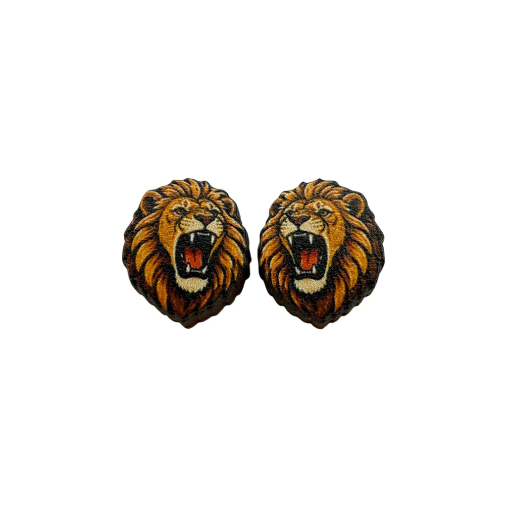 Mighty Roar Lion Stud Earrings #3449