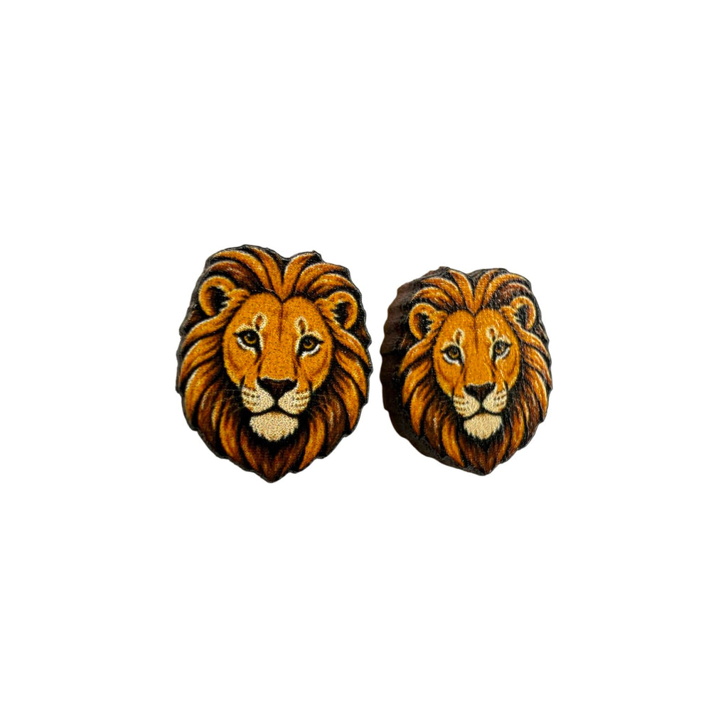 Amber Lion Stud Earrings #3452