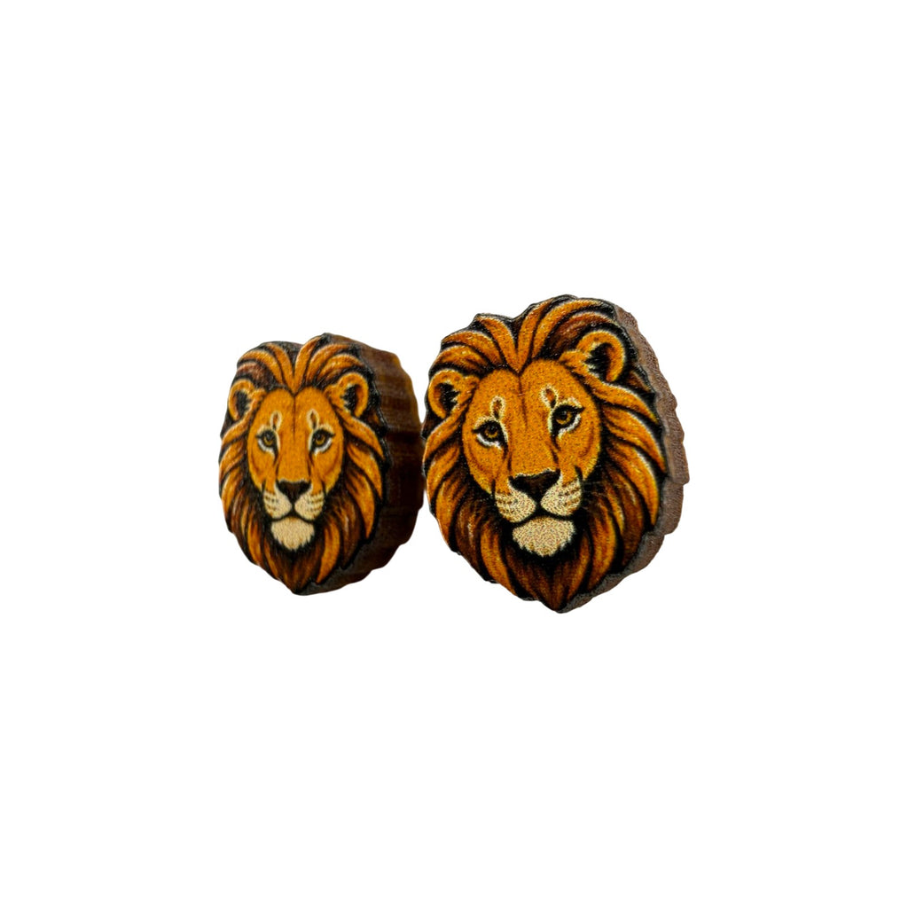 Amber Lion Stud Earrings #3452