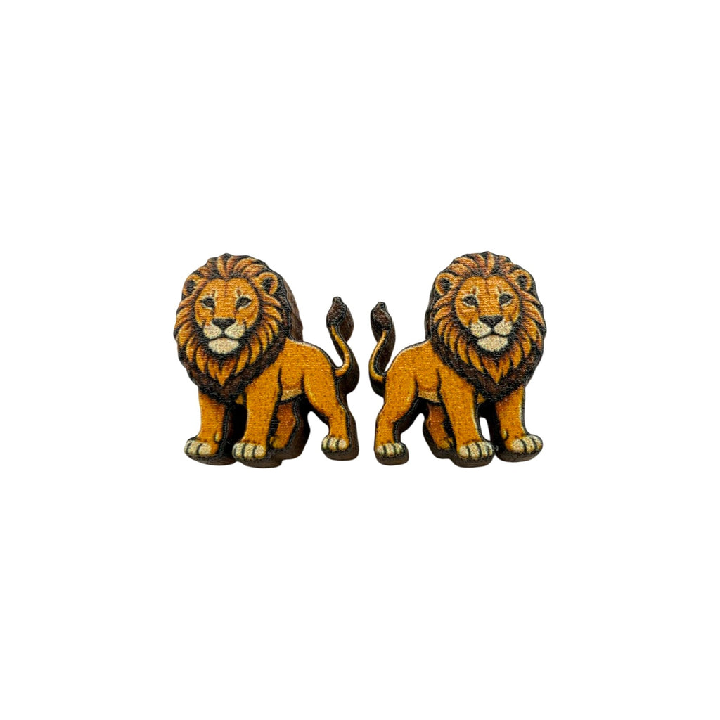 Safari Strut Lion Stud Earrings #3453