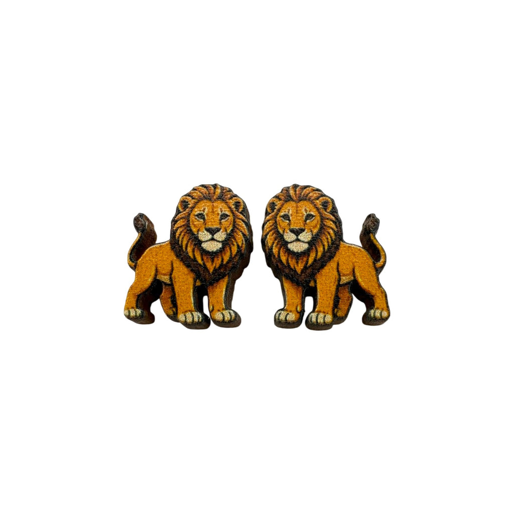 Safari Strut Lion Stud Earrings #3453