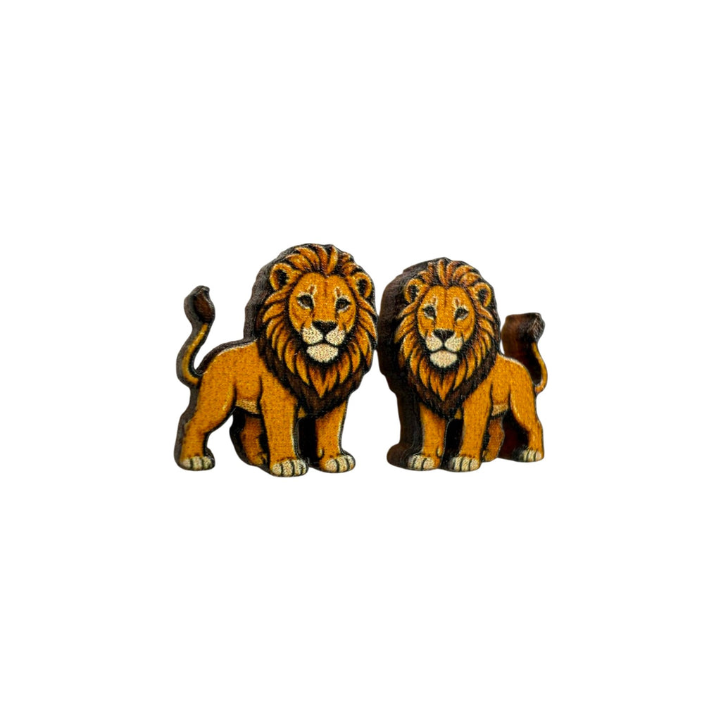 Safari Strut Lion Stud Earrings #3453