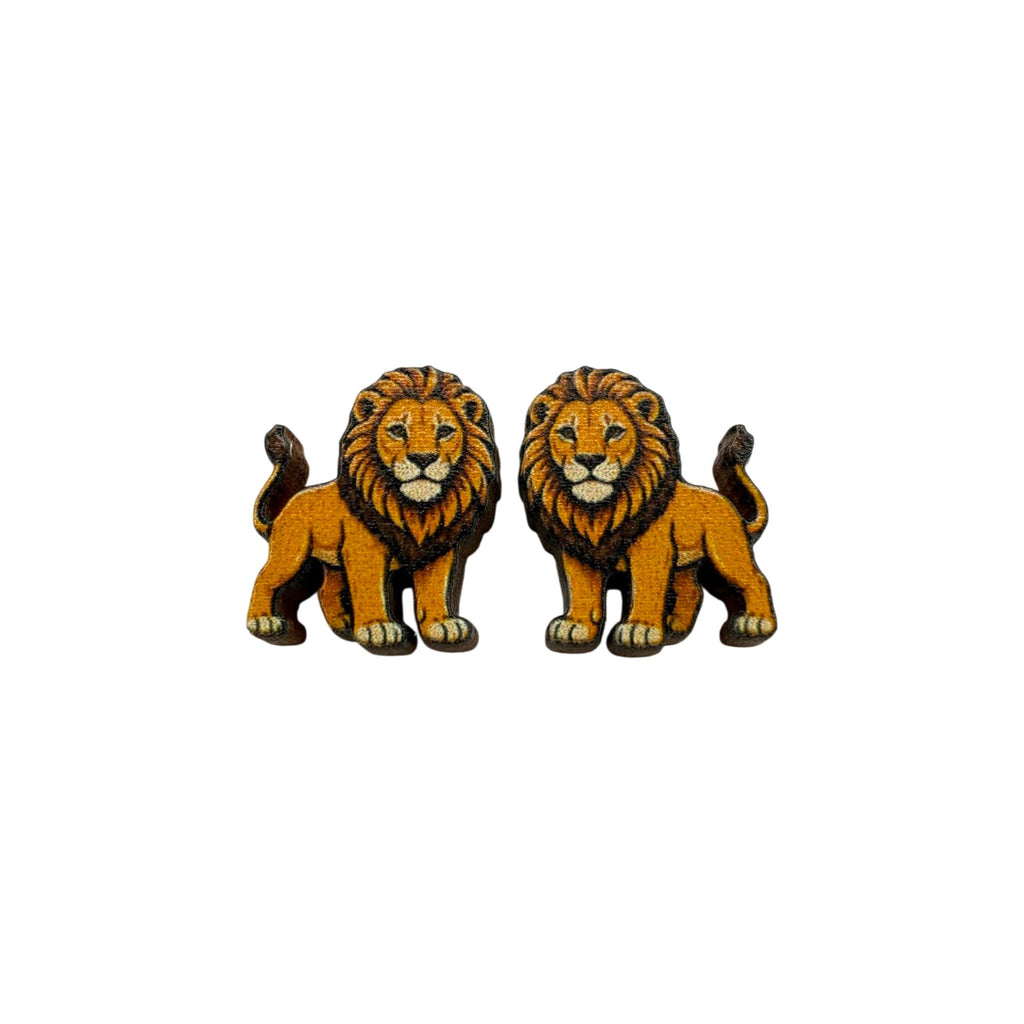Safari Strut Lion Stud Earrings #3453