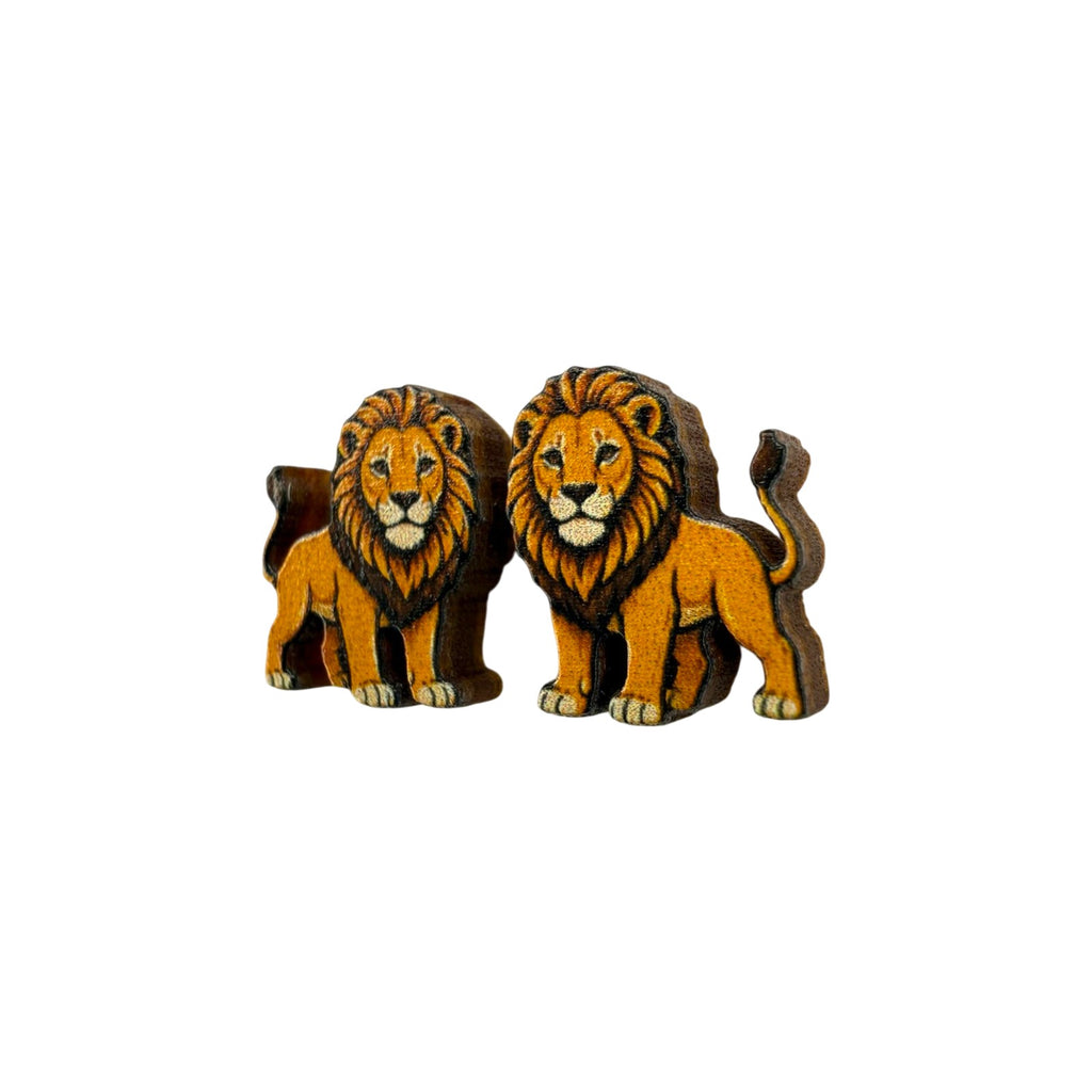 Safari Strut Lion Stud Earrings #3453