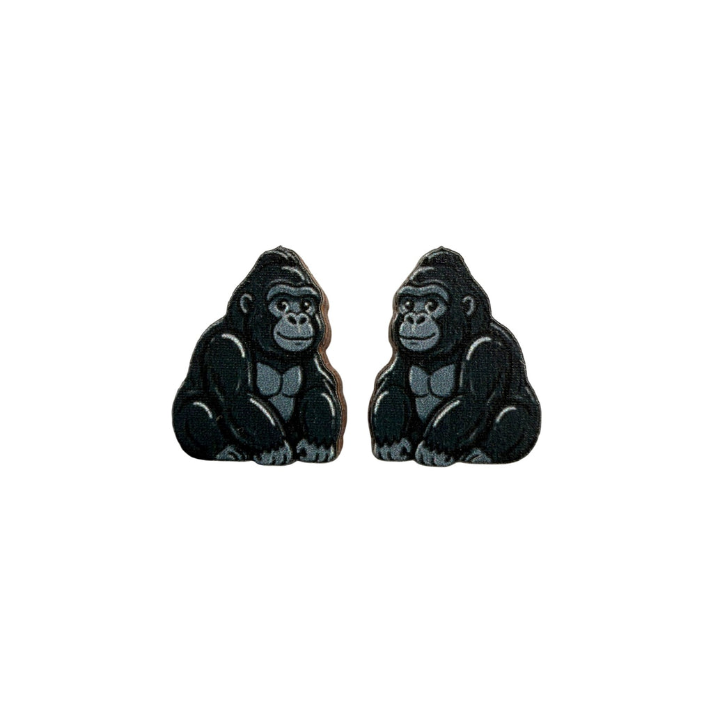 Silverback Gorilla Stud Earrings #3454
