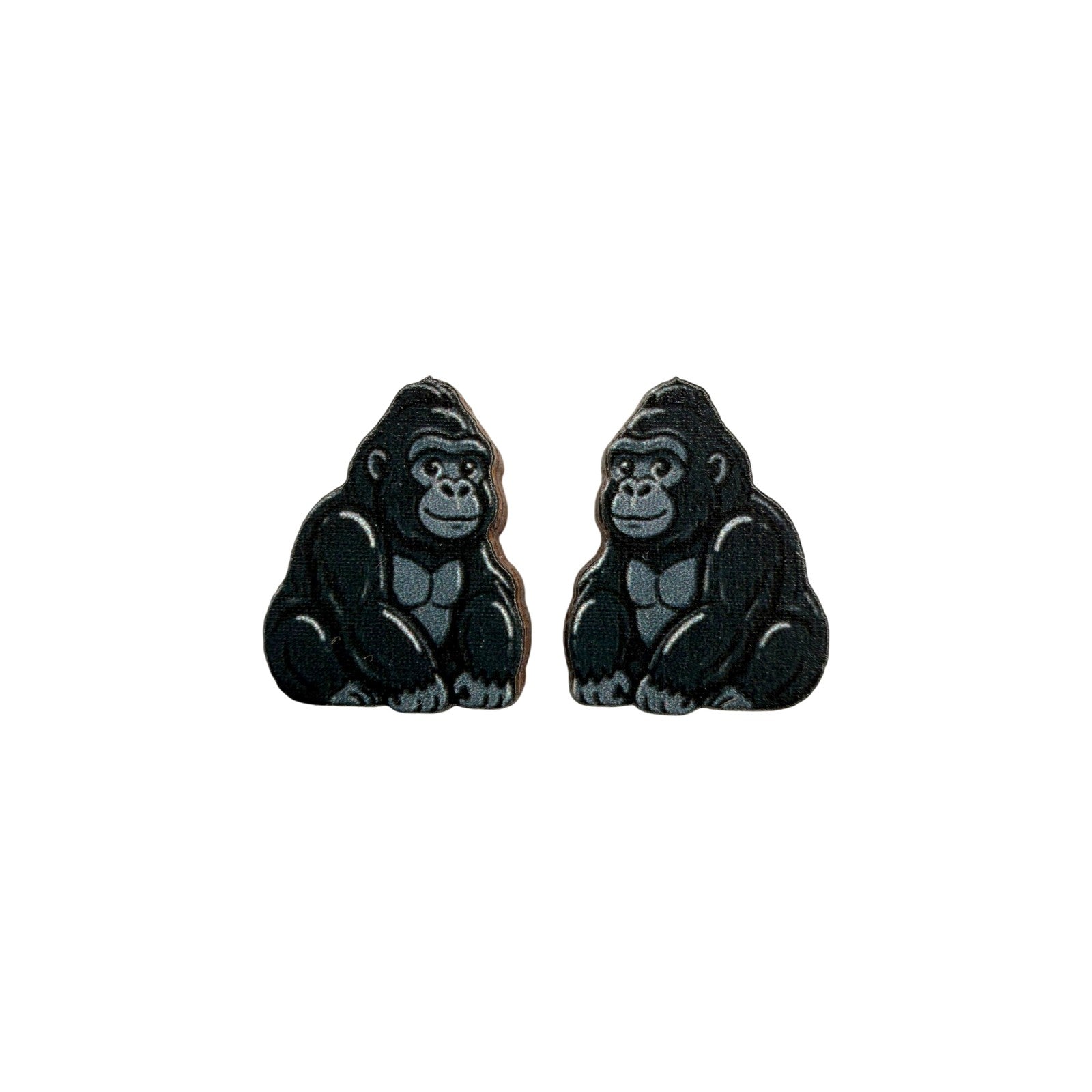 Silverback Gorilla Stud Earrings #3454