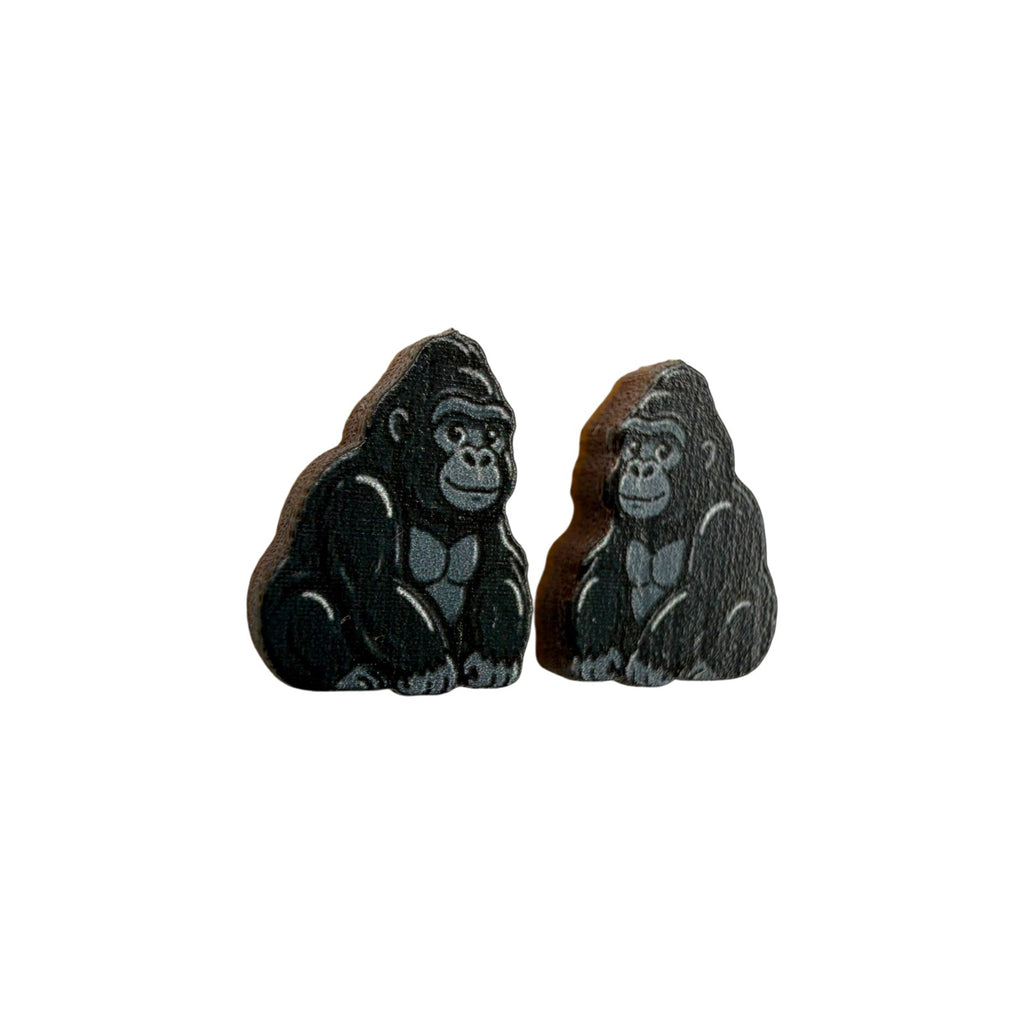 Silverback Gorilla Stud Earrings #3454