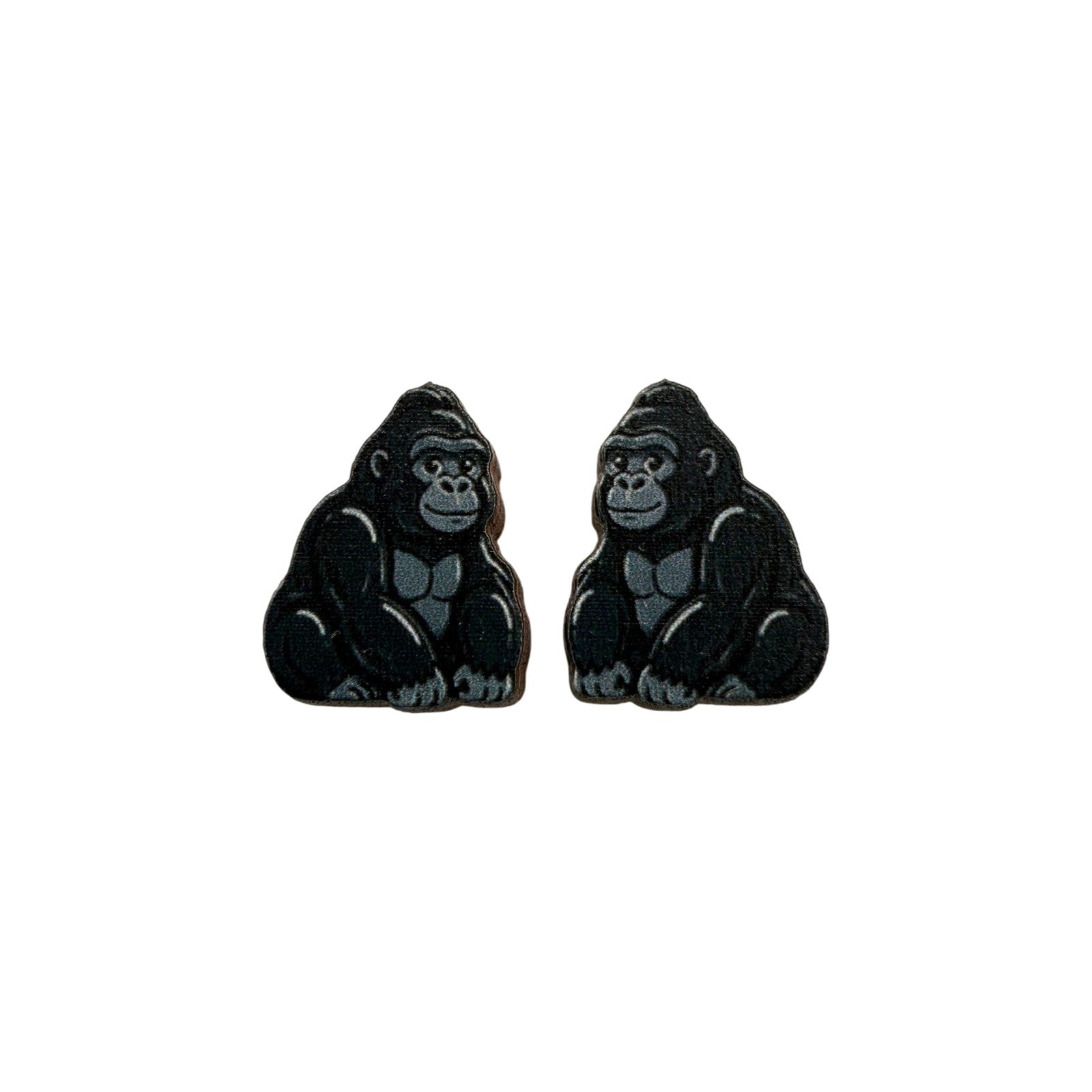 Silverback Gorilla Stud Earrings #3454