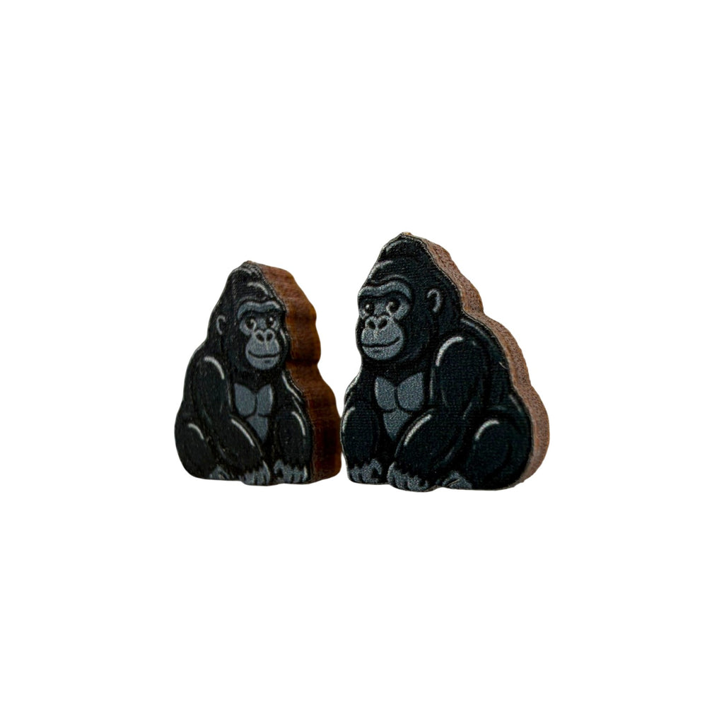 Silverback Gorilla Stud Earrings #3454