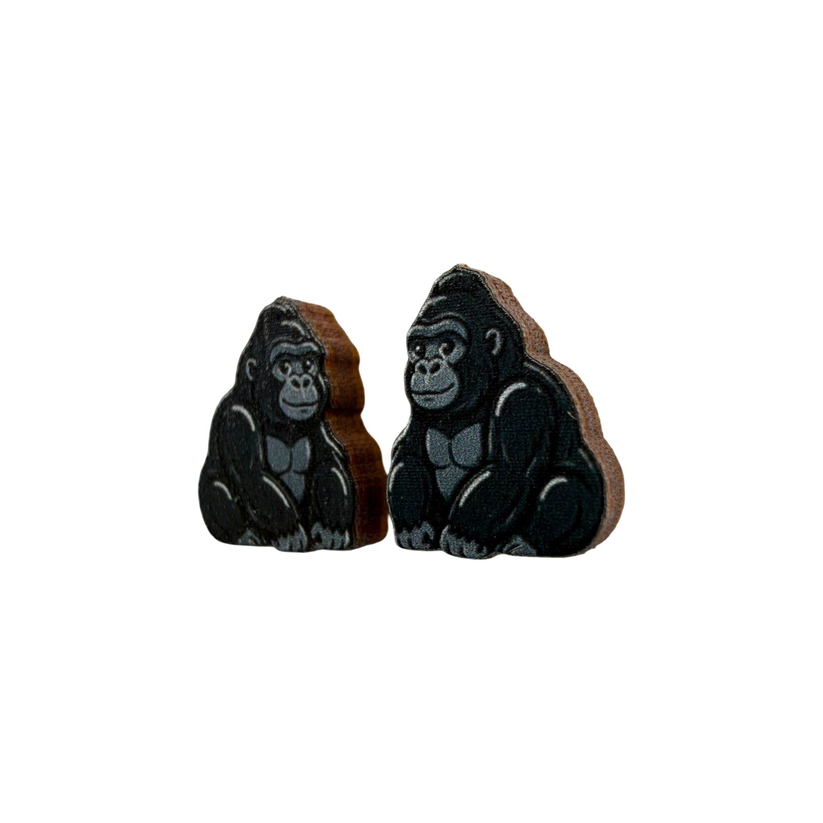Silverback Gorilla Stud Earrings #3454