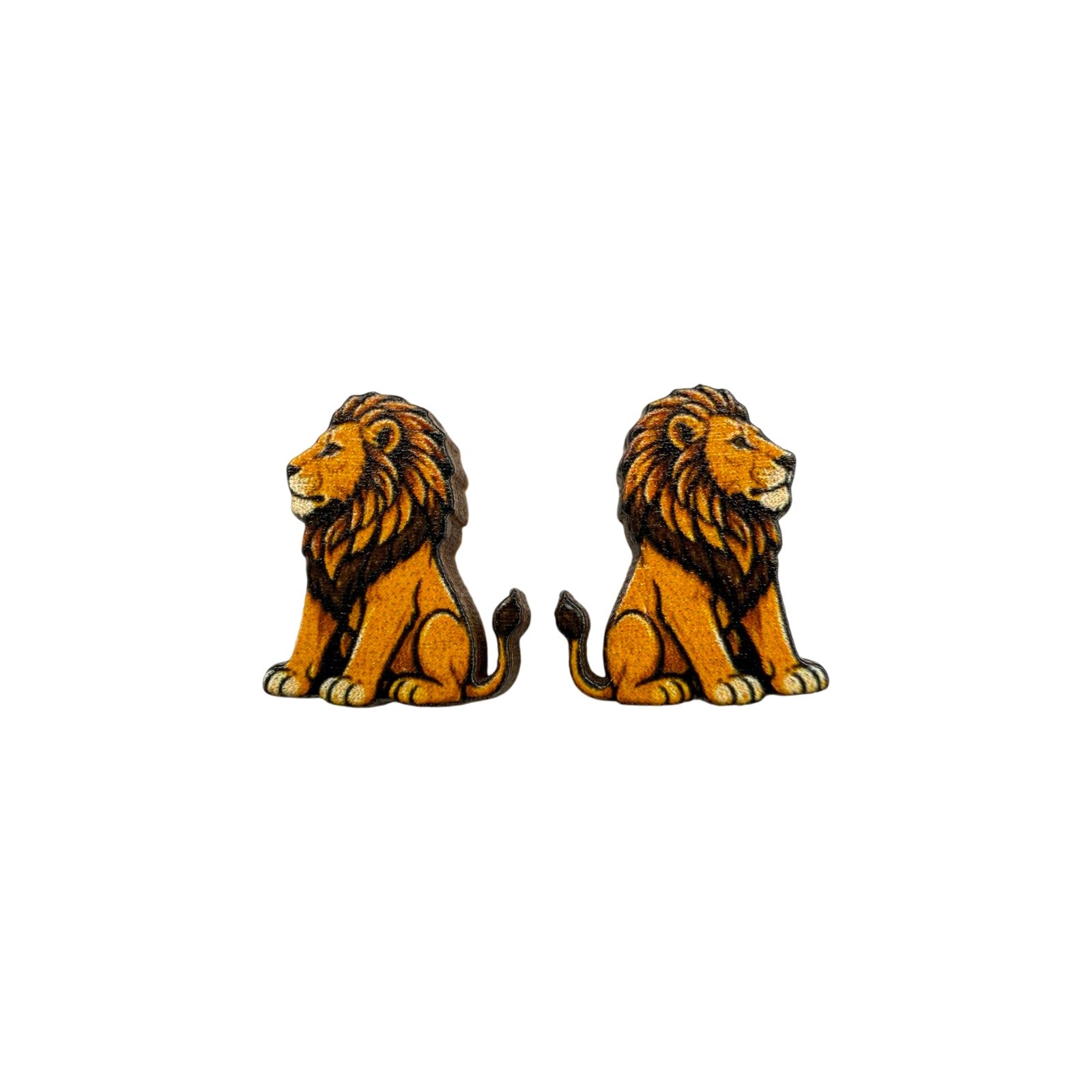 Sitting Lion Stud Earrings #3456