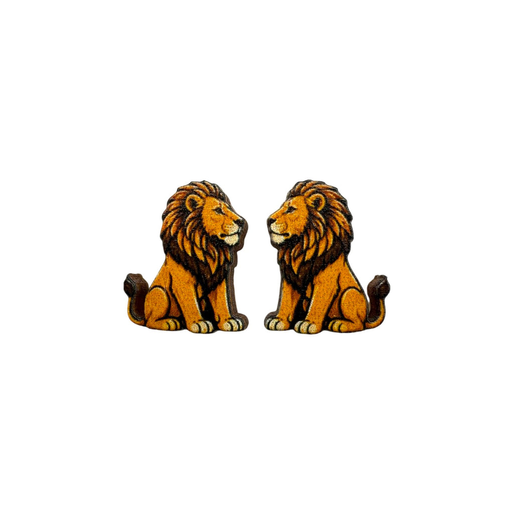 Sitting Lion Stud Earrings #3456