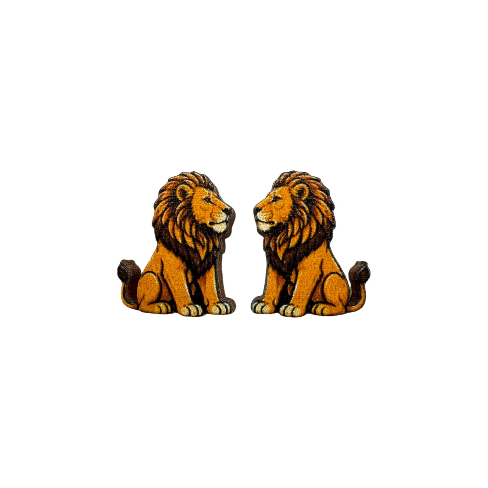 Sitting Lion Stud Earrings #3456