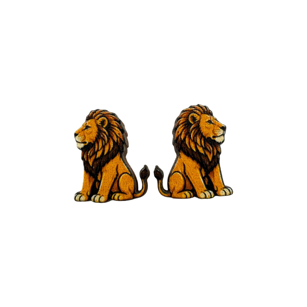 Sitting Lion Stud Earrings #3456