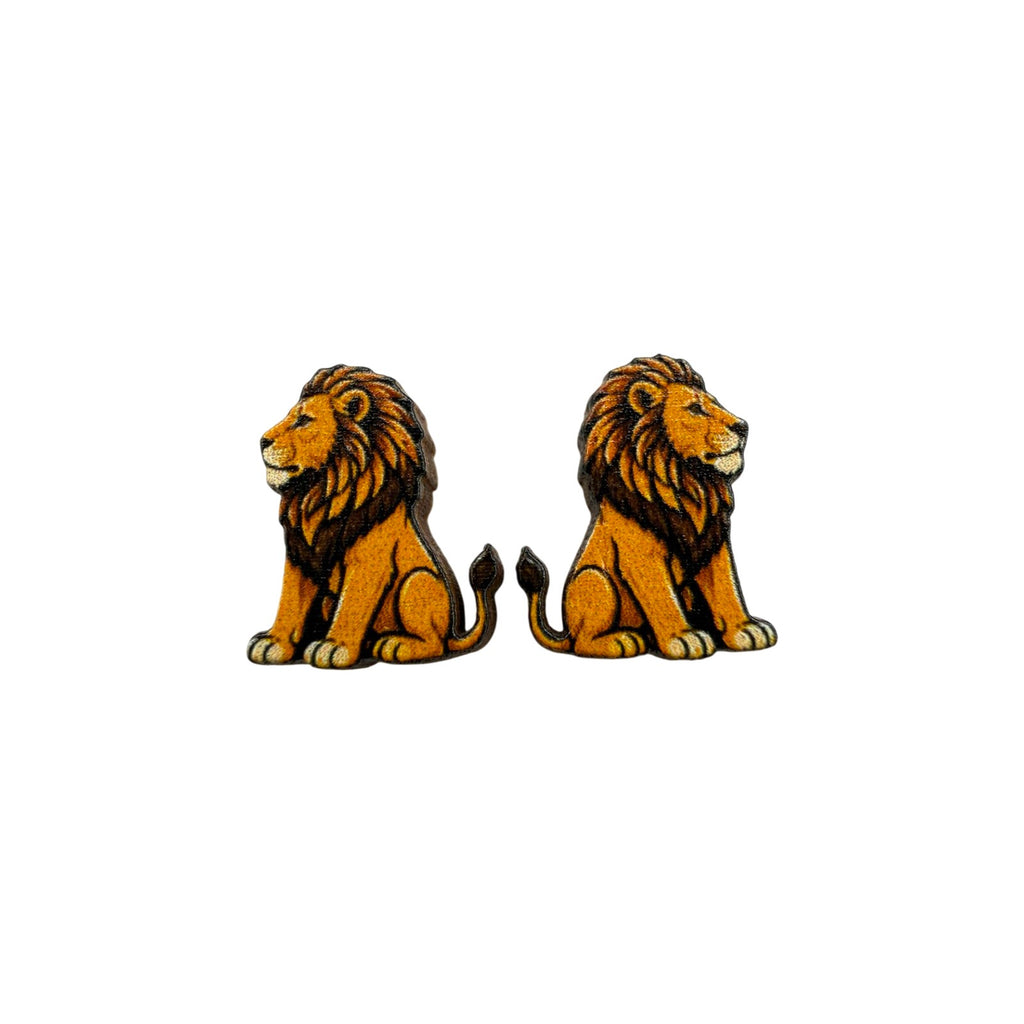 Sitting Lion Stud Earrings #3456
