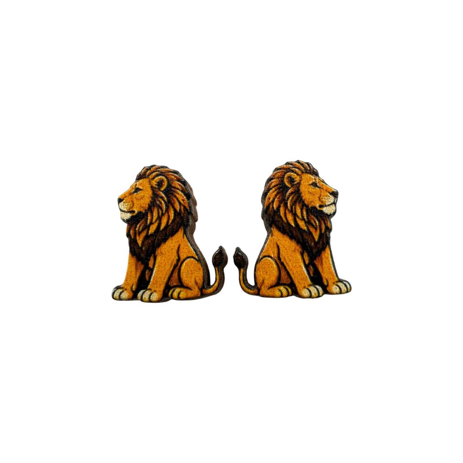 Sitting Lion Stud Earrings #3456