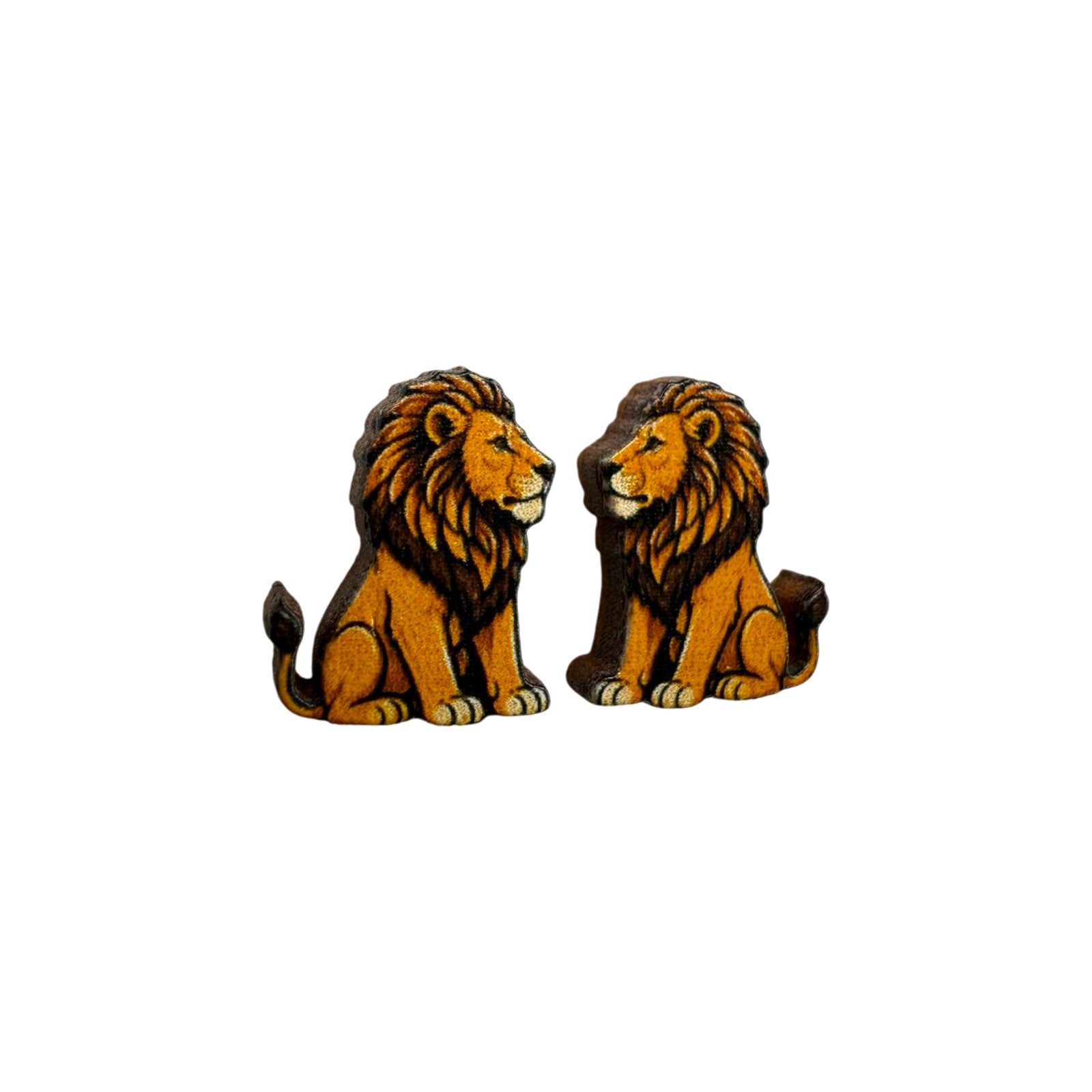 Sitting Lion Stud Earrings #3456