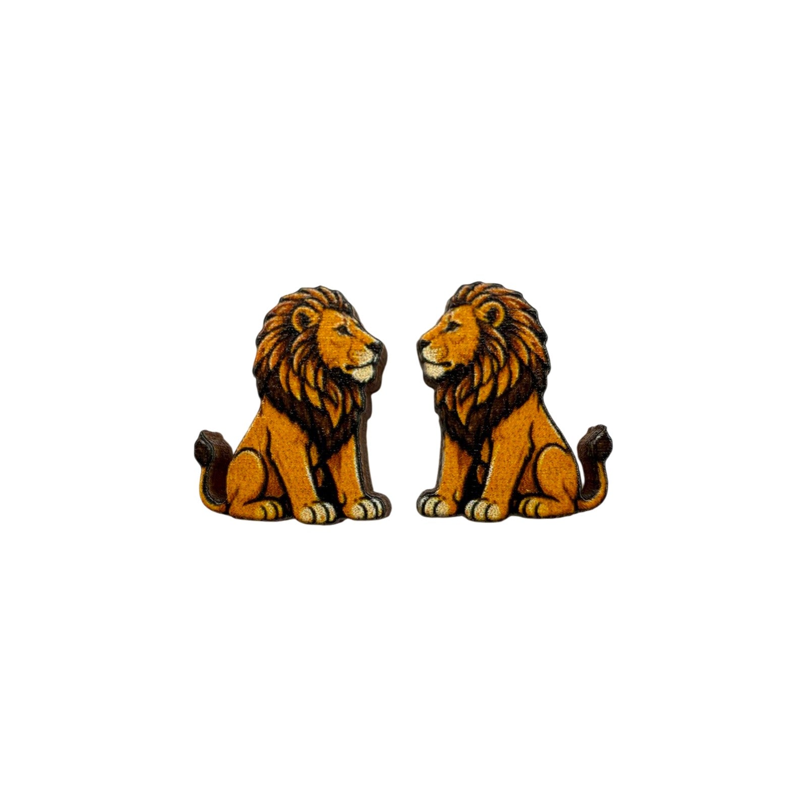 Sitting Lion Stud Earrings #3456