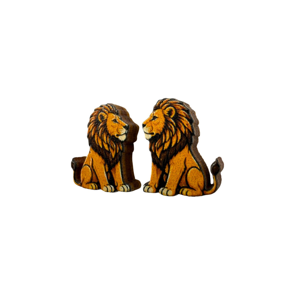 Sitting Lion Stud Earrings #3456