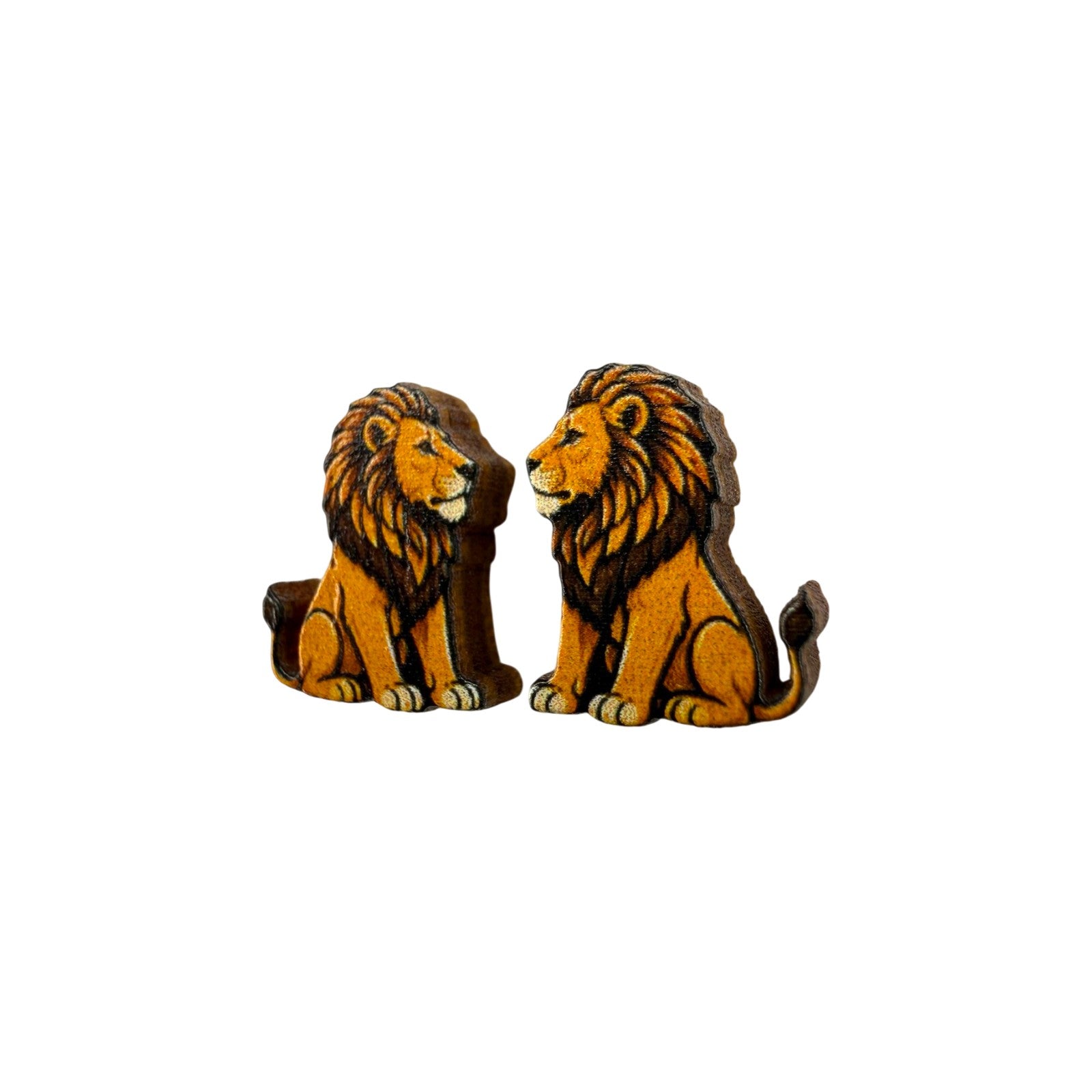 Sitting Lion Stud Earrings #3456