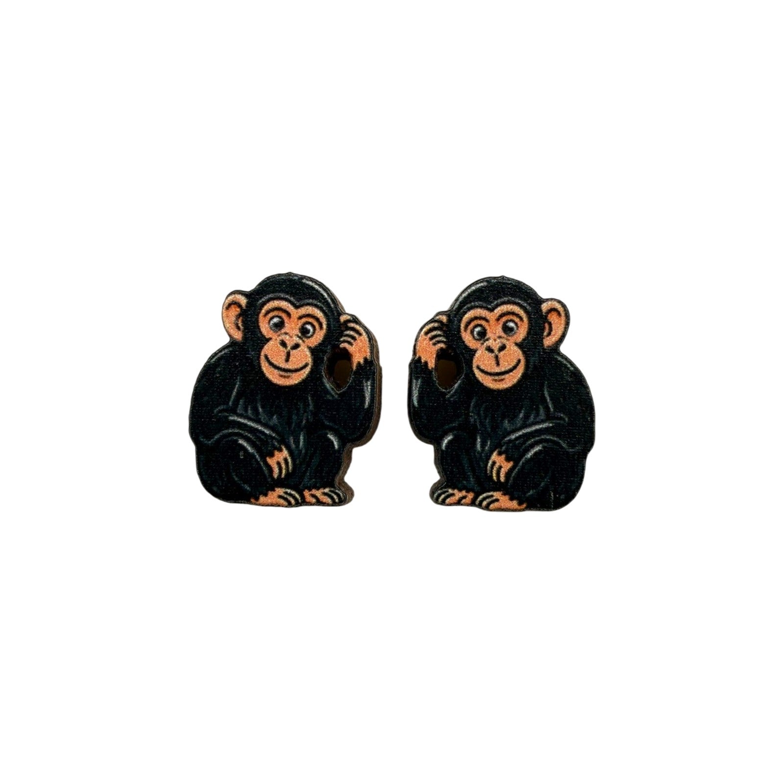 Deep Thought Chimp Stud Earrings #3458