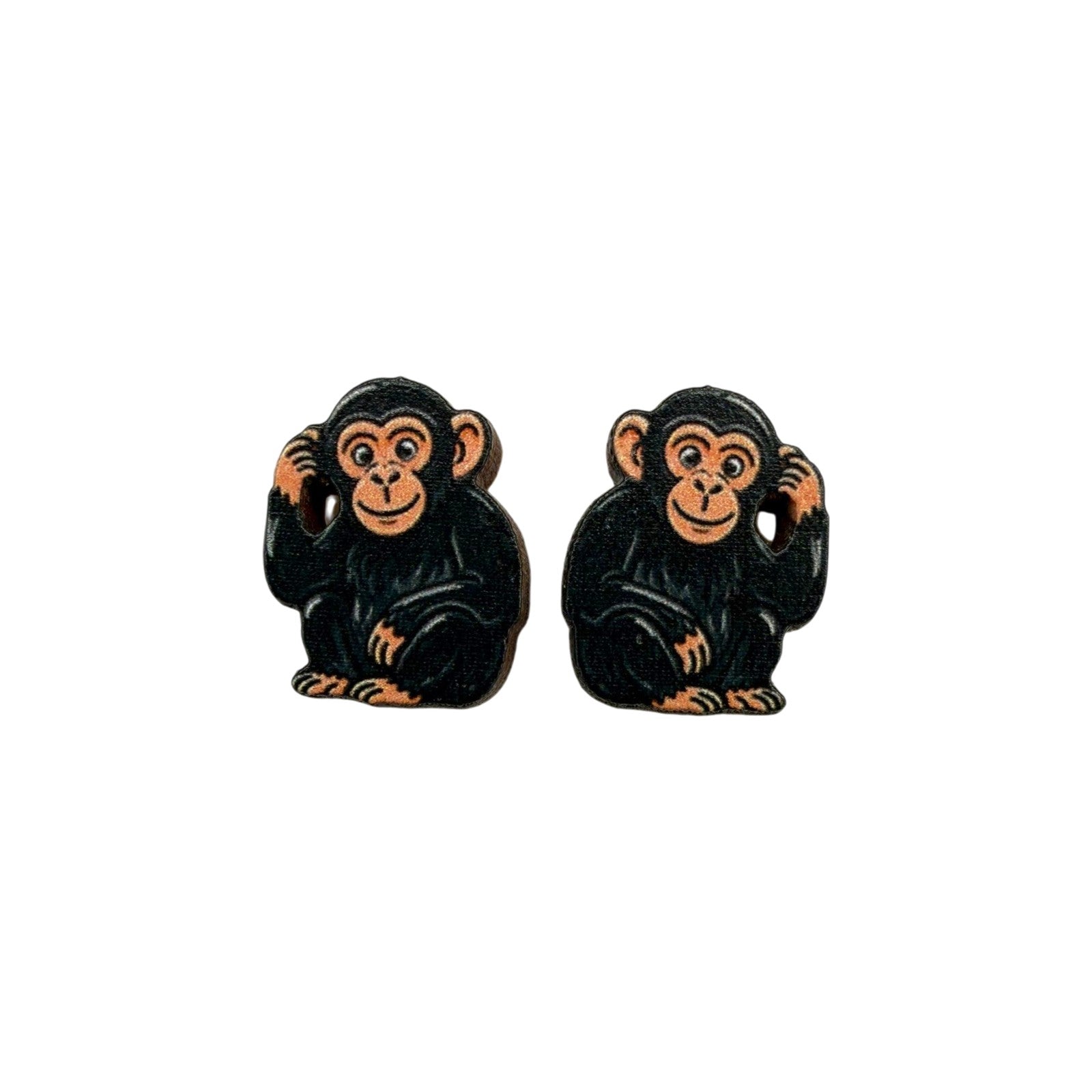 Deep Thought Chimp Stud Earrings #3458