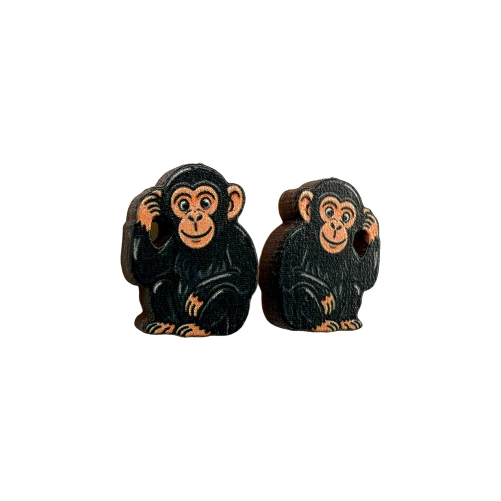 Deep Thought Chimp Stud Earrings #3458