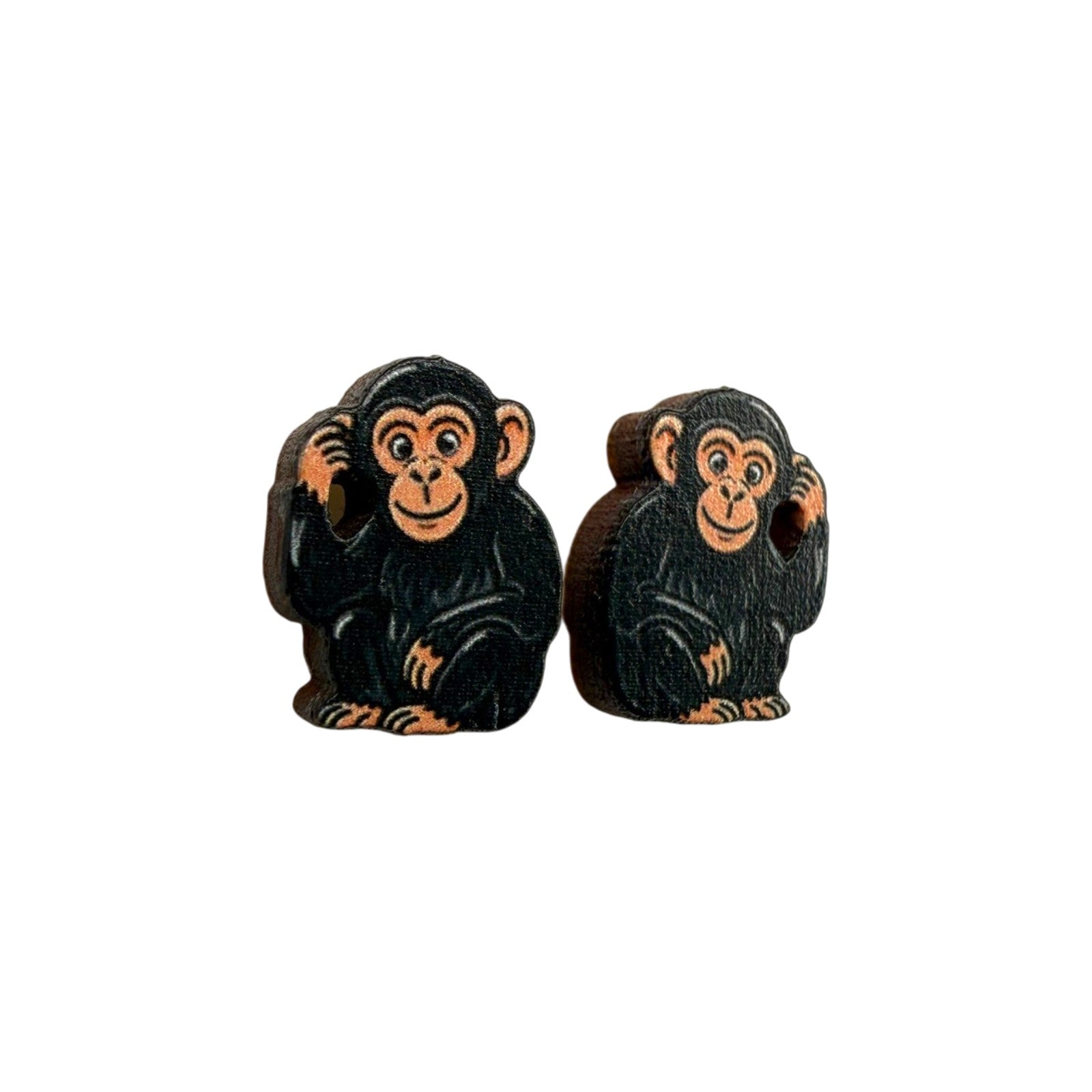 Deep Thought Chimp Stud Earrings #3458