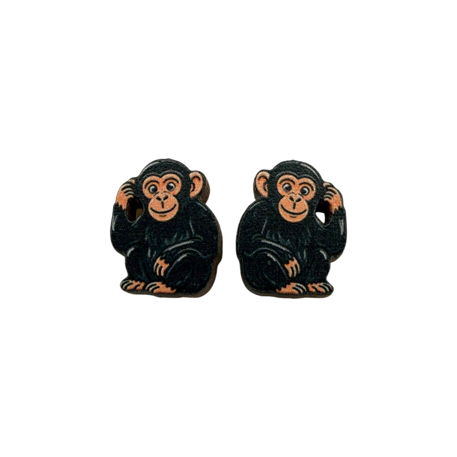 Deep Thought Chimp Stud Earrings #3458