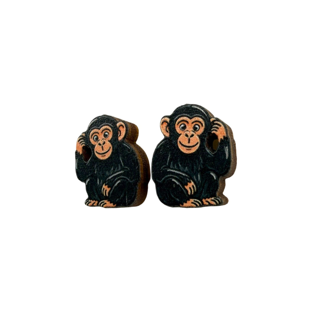 Deep Thought Chimp Stud Earrings #3458