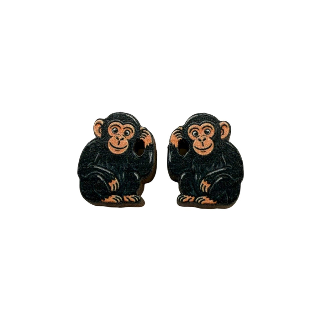 Deep Thought Chimp Stud Earrings #3458