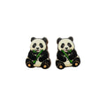Bamboo Panda Stud Earrings #3460