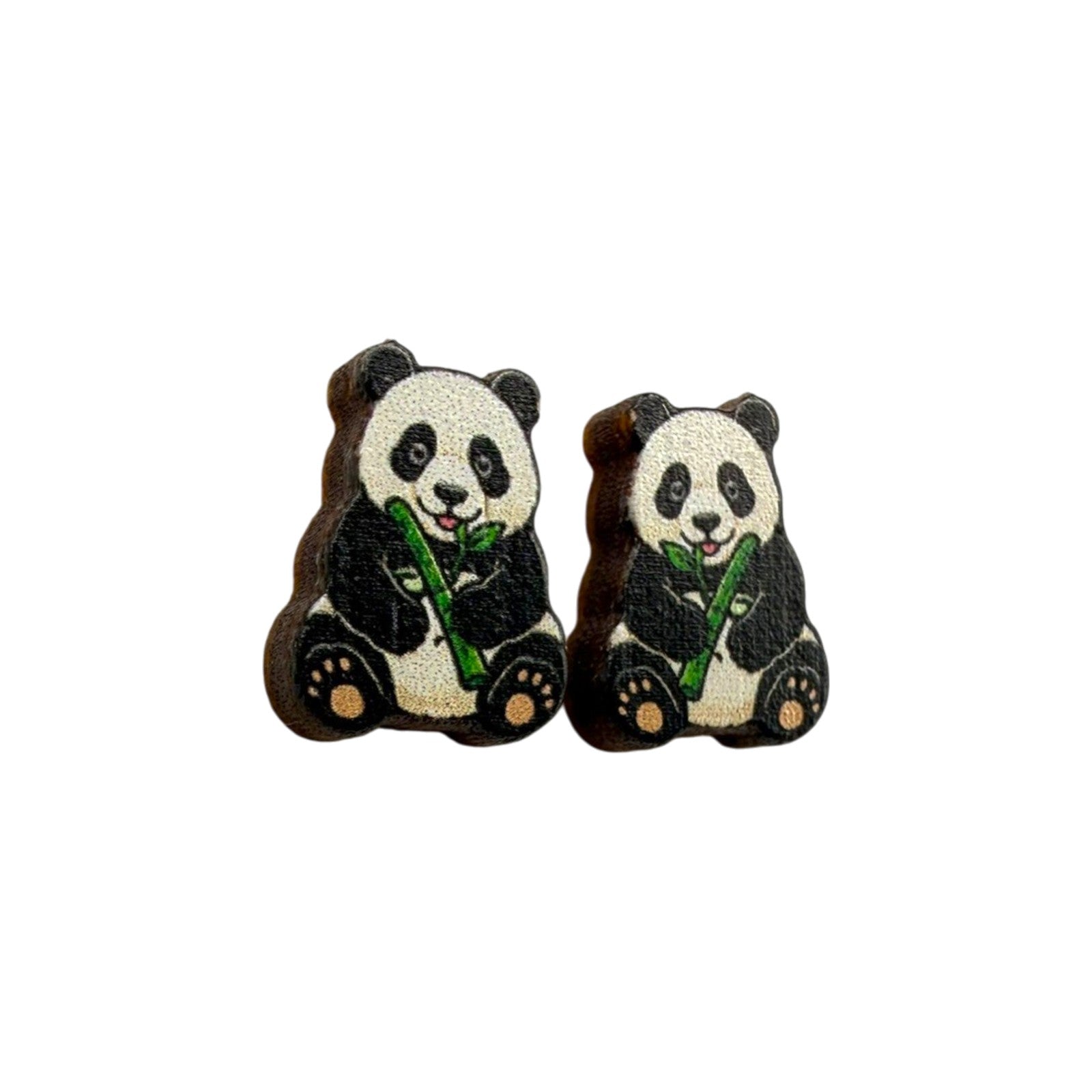 Bamboo Panda Stud Earrings #3460
