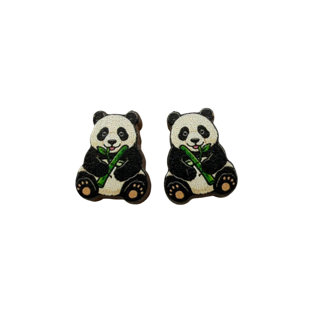Bamboo Panda Stud Earrings #3460