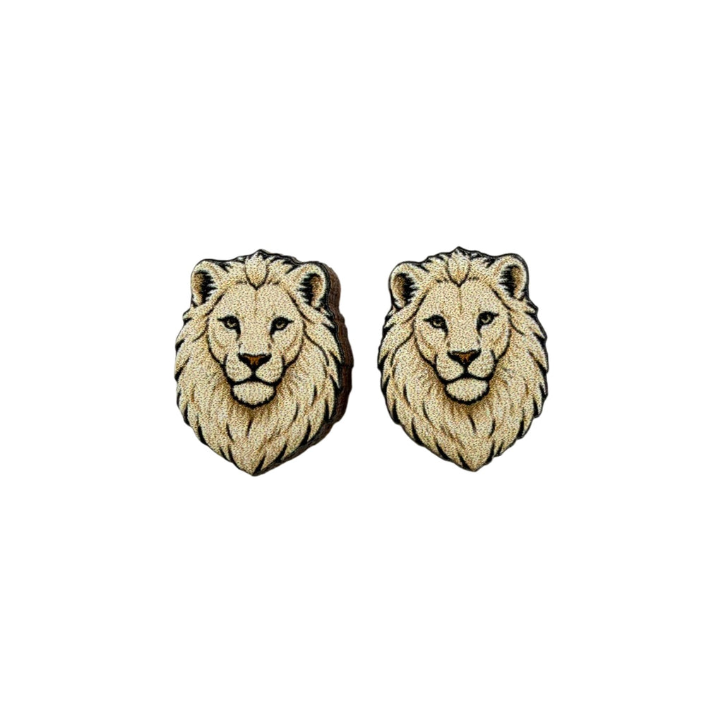White Lion Stud Earrings #3466