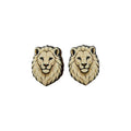White Lion Stud Earrings #3466