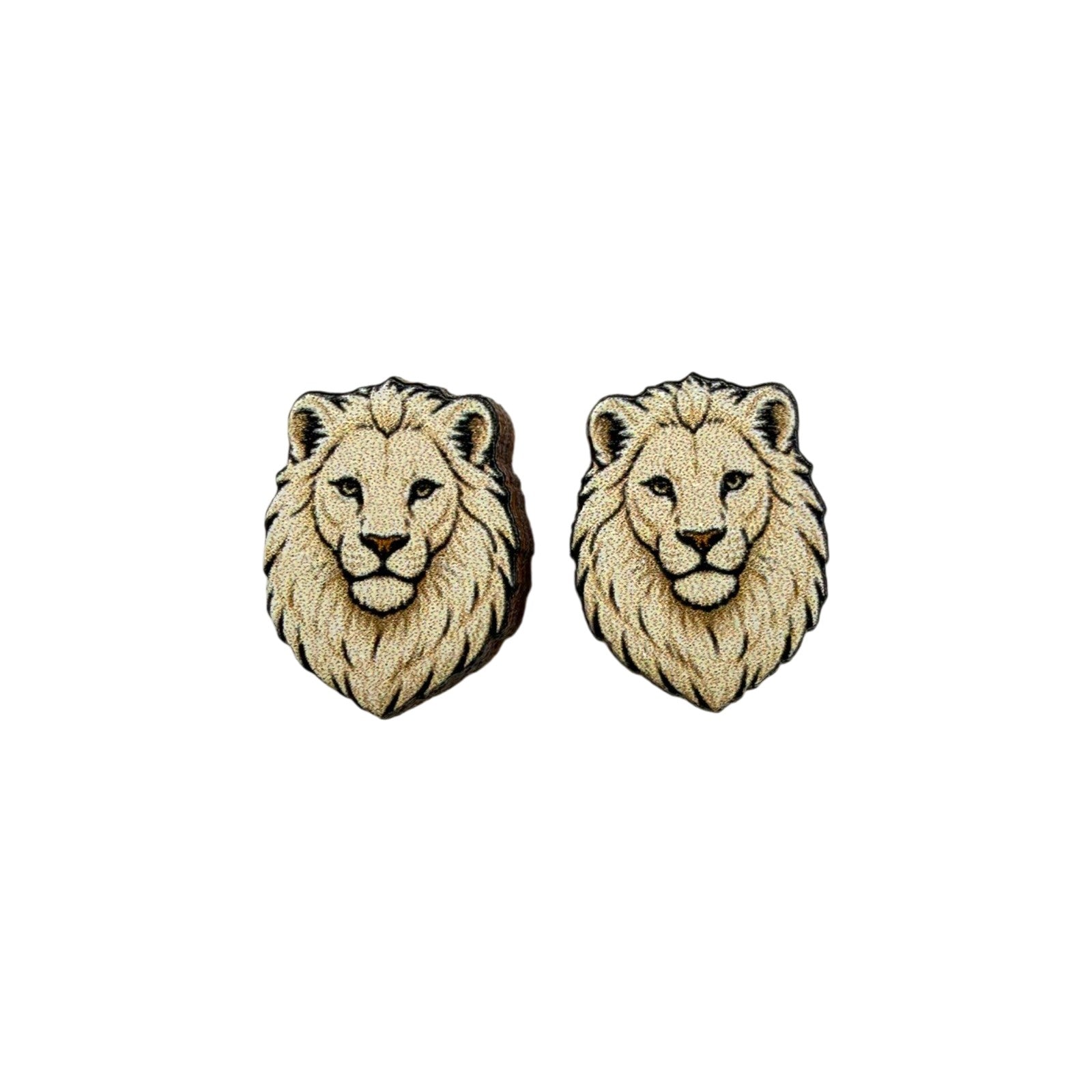 White Lion Stud Earrings #3466