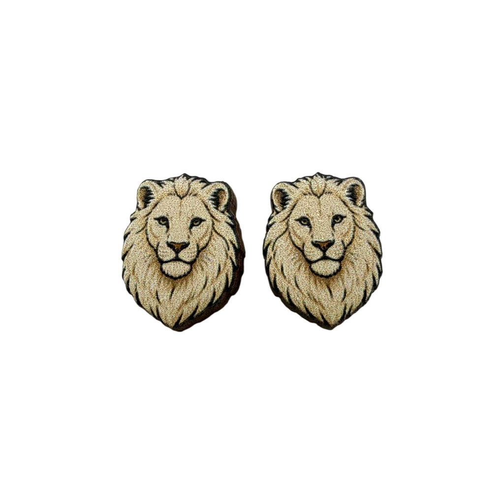 White Lion Stud Earrings #3466