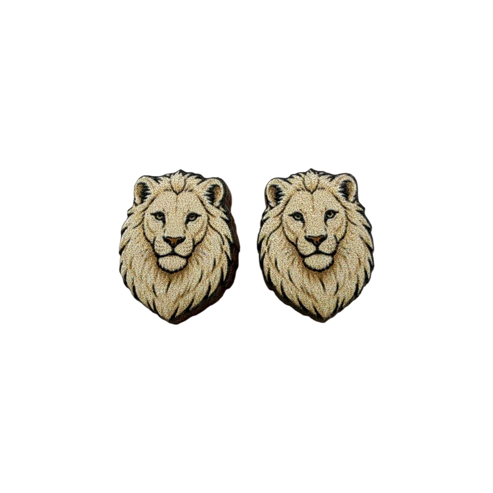 White Lion Stud Earrings #3466