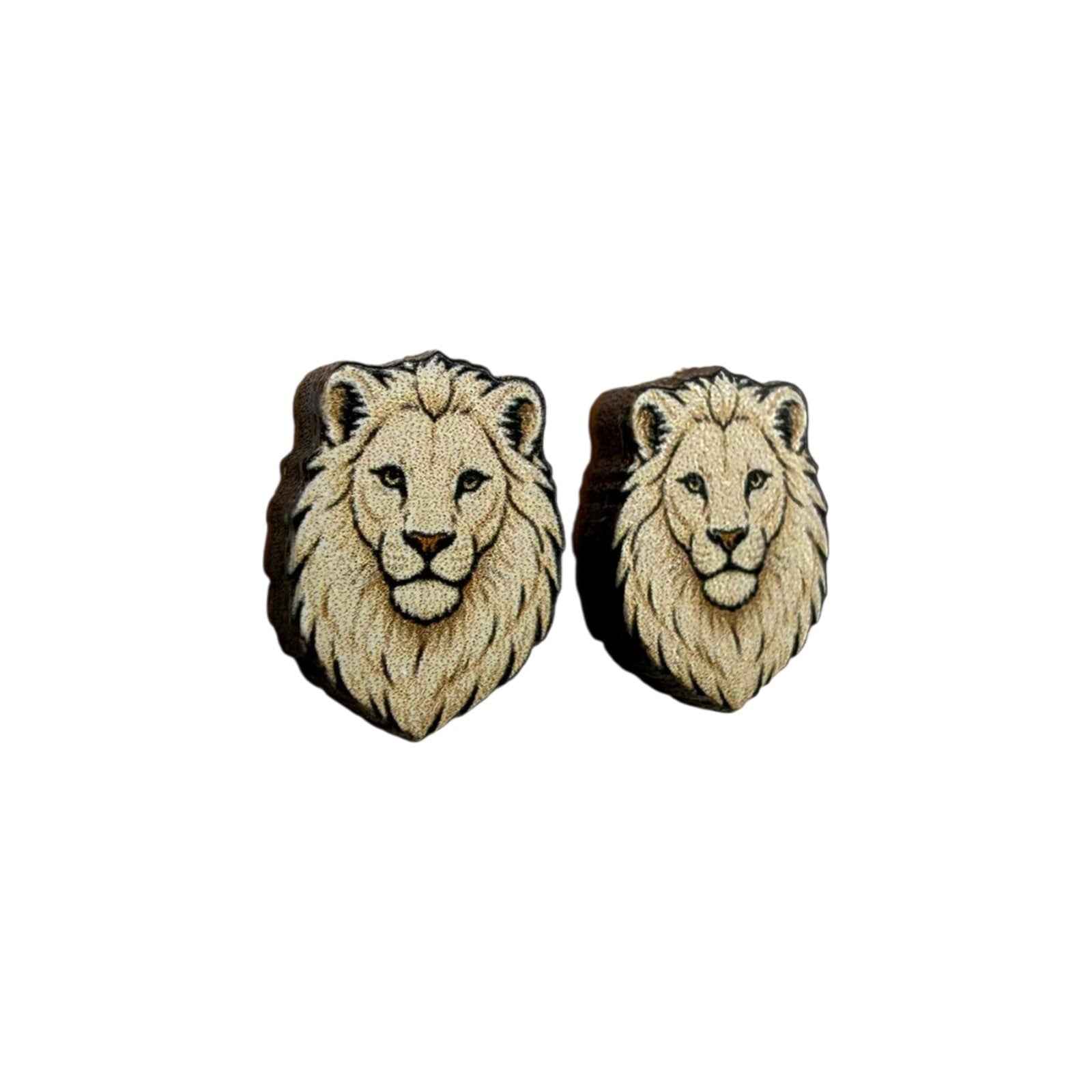 White Lion Stud Earrings #3466