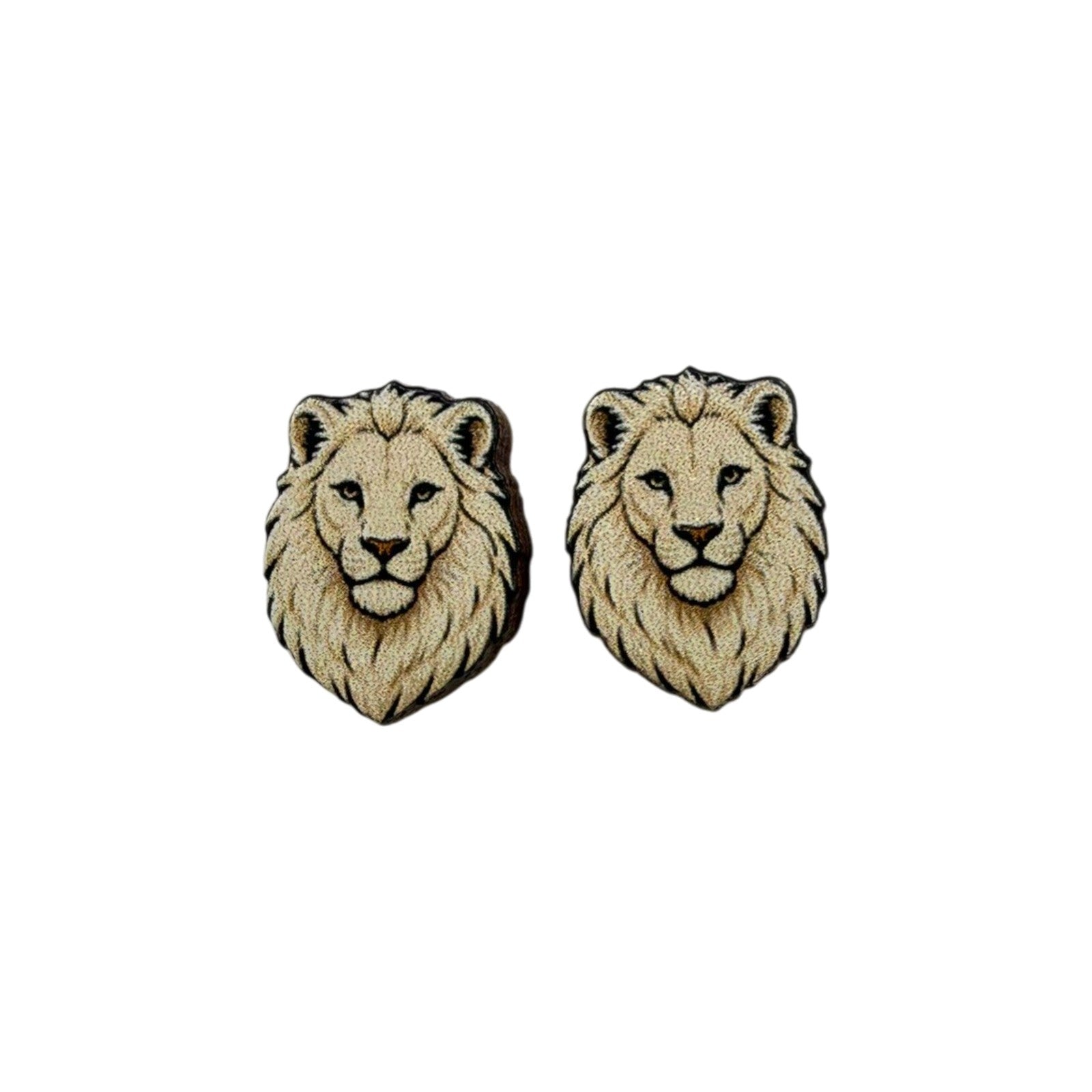 White Lion Stud Earrings #3466