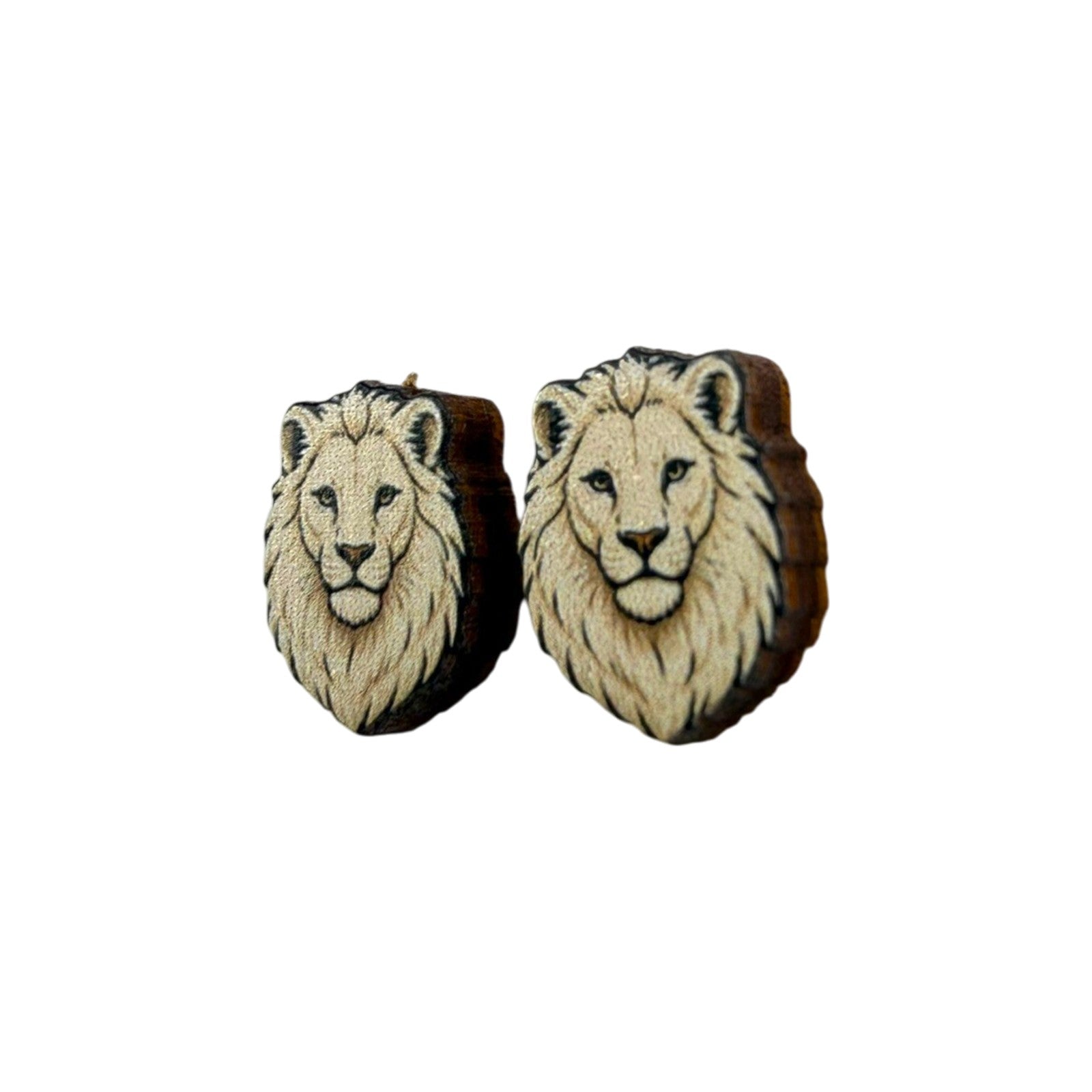 White Lion Stud Earrings #3466