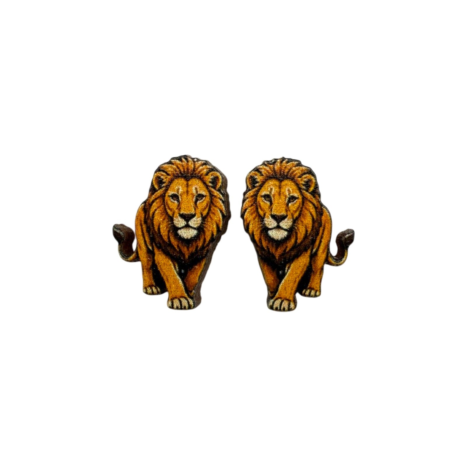 On the Prowl Lion Stud Earrings #3467