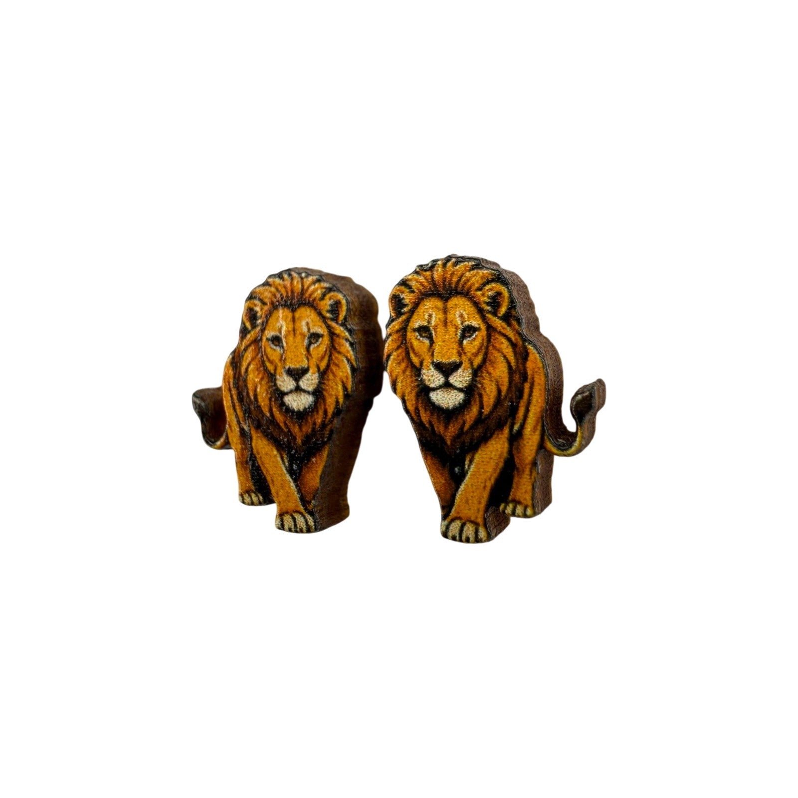 On the Prowl Lion Stud Earrings #3467