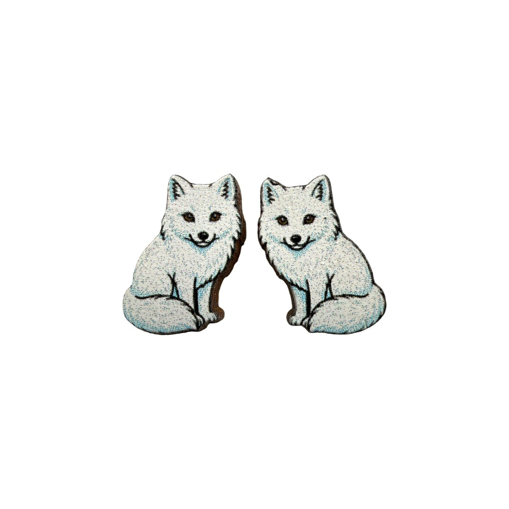 Arctic Fox Stud Earrings #3472